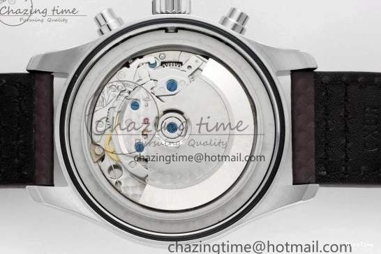 MIROTIME 0503 Pilot Chrono SS AZF 1:1 Best Edition Black Dial Orange Markers on Brown Leather Strap A EasyCare 7065